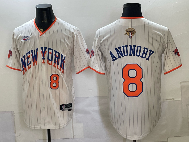 Men New York Knicks #8 Anunoby white 2026 Nike NBA jersey 0727004->new york knicks->NBA Jersey
